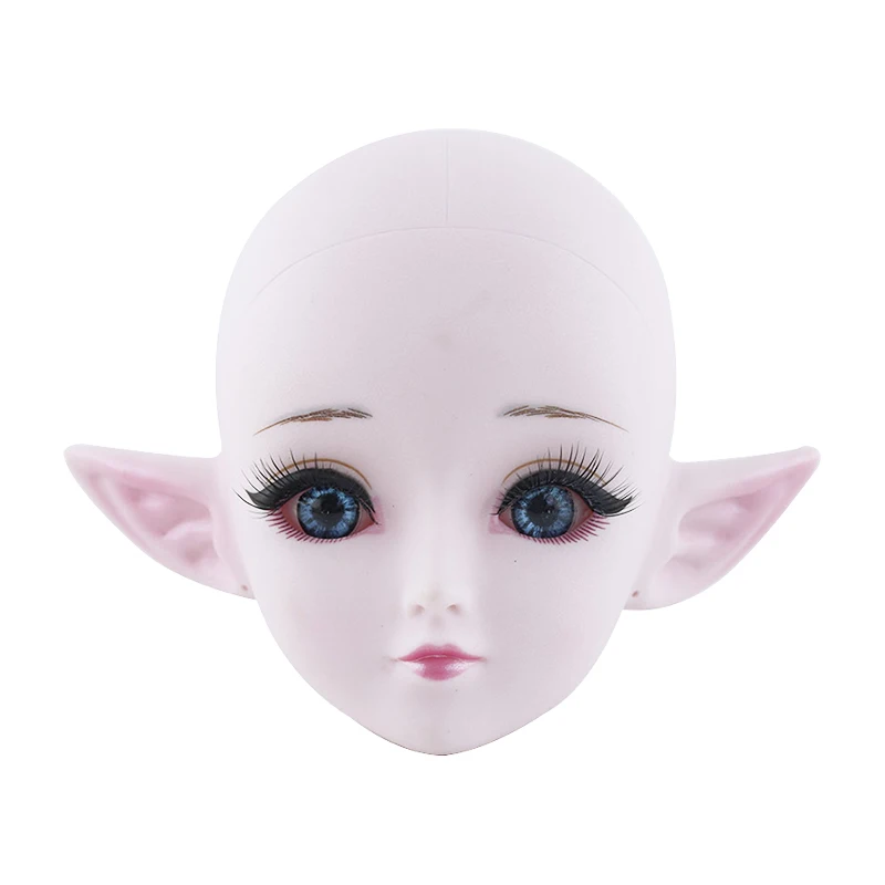 Шарнирная кукла 60 см 1/3 BJD телесная боди эльф макияж аксессуары голубые/черные