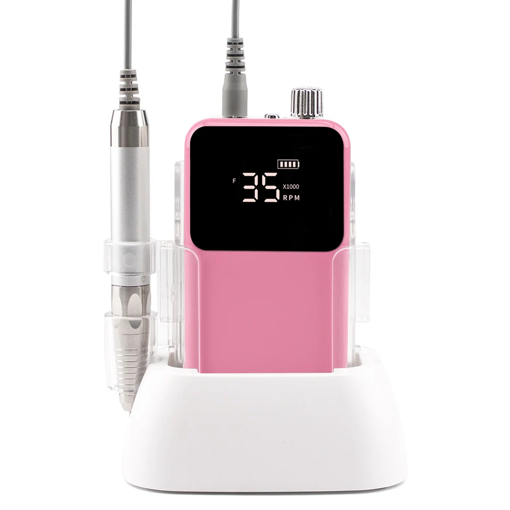 

SIMINAIL прямоугольная бесщеточная дрель для ногтей, перезаряжаемая настольная Базовая электрическая машинка для маникюра 35000 об/мин, пилка для ногтей, беспроводное сверление