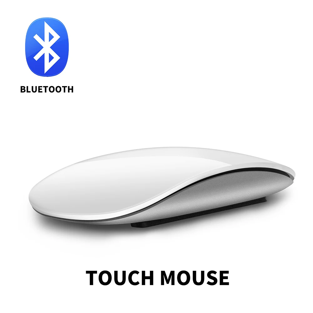 Bluetooth 5.0 Wireless Mouse Rechargeable Silent Multi Arc Touch Mice Ultra-thin Magic Mouse For Laptop Ipad Mac PC Macbook Blu 