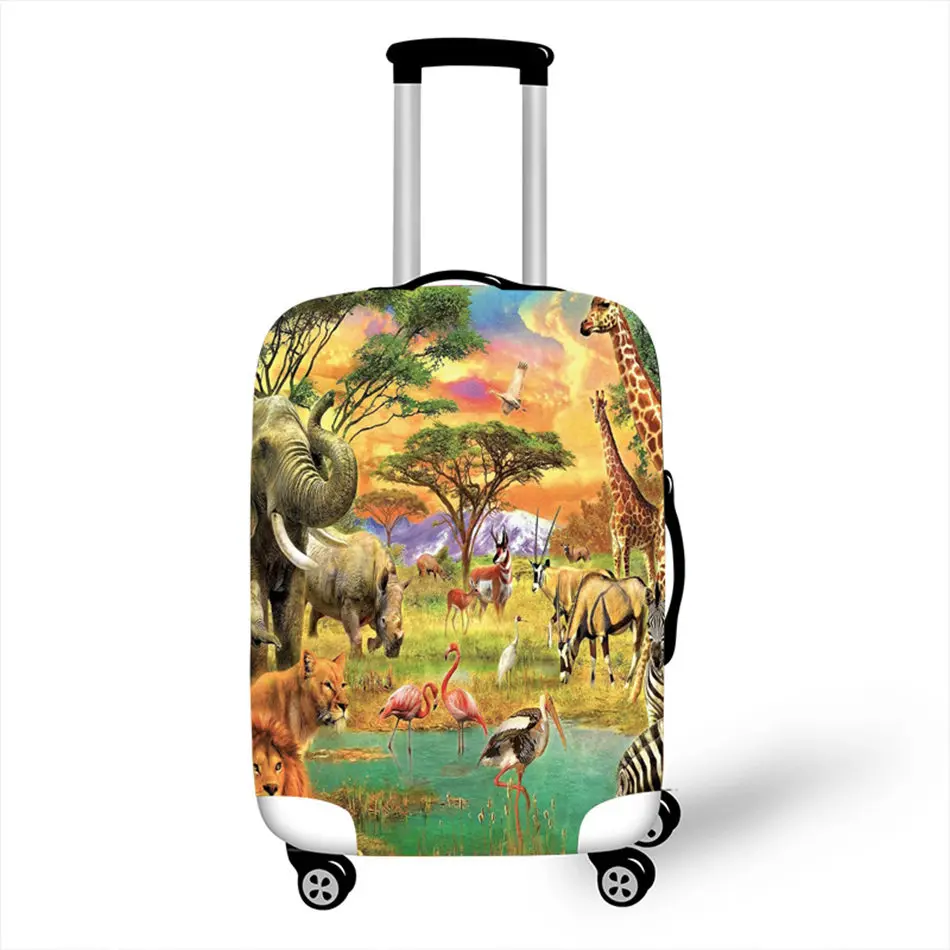 Аксессуары для путешествий мультфильм Фламинго чемодан защитный чехол эластичные чемоданы пылезащитный чехол Organizadores 18-32 дюймов xL