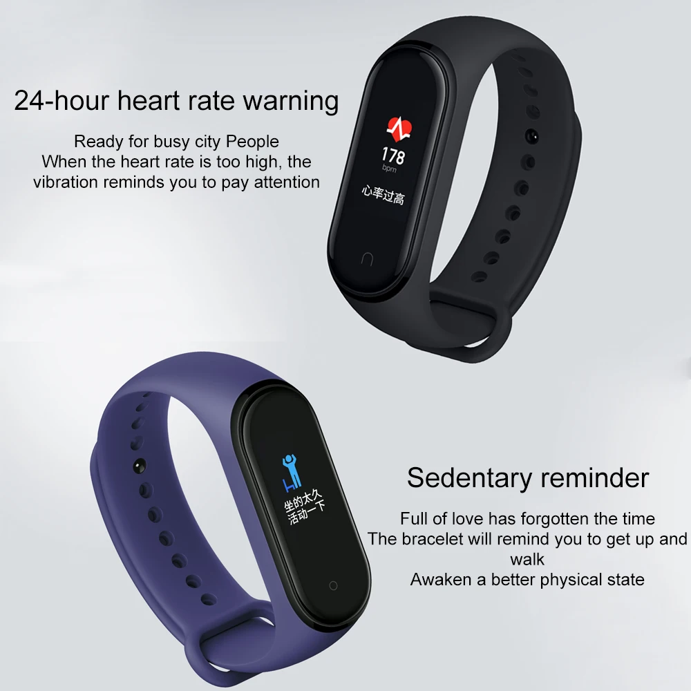 Xiaomi mi смарт-браслет 4 цветной экран mi Band 4 смарт-Браслет фитнес-трекер для измерения сердечного ритма спортивные водонепроницаемые Смарт-часы