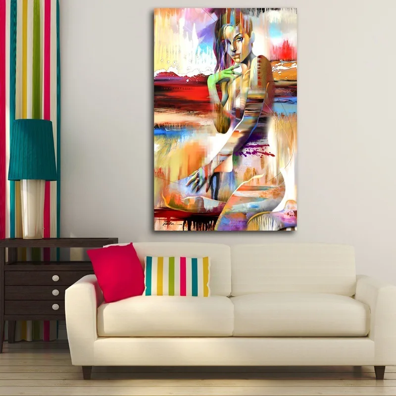 Скандинавская Картина на холсте модное соблазнительное летнее картина с женщиной Wall Art домашний декор плакат для Спальня абстрактные минималистский искусство рисовать картину маслом