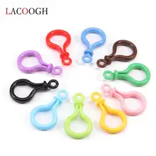 

Lacoogh 5pcs/Lot 5.7X3cm Multicolor Plastic Key Ring Clasps Bag Purse Key Ring Hook Keychain DIY Jewelry Making Findings Buckle