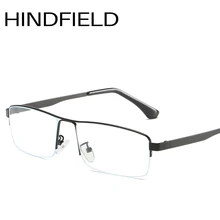 Hindfield модные голубые световые блокирующие очки мужские металлические оправы очки для работы за компьютером очки для женщин прямоугольник дизайн O208