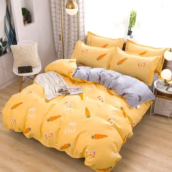 

New AB Sanding Four-Piece Thickened Plant Cashmere Simple Bed Four-Piece Home Textile