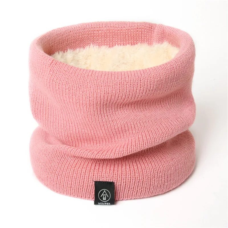 2021 New Neck Scarf Winter Women Men Solid Knitting Collar Thick Warm Velveted Rings Scarves High Quality Allmatch Muffler