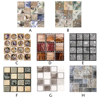 

DIY Mosaic Tile Stickers Self-Adhesive Waterproof Wall Stickers Floor Stickers 6pcs 20x20cm Wall Paper