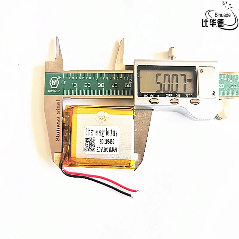 10 шт. 3,7 в 2000 мАч 103450 литий-полимерная аккумуляторная батарея для gps DVD мобильного сотового коптера планшета ПК power bank