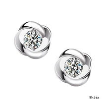 New Fashion Women Luxury Crystal Earring Rotation Love Design Rhinestone Silver plated Stud Earrings Female Jewelry Wholesale