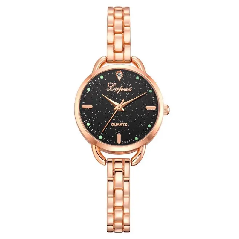Small Gold Bangle Bracelet Luxury Watches Stainless Steel Retro Ladies Quartz Wristwatches Fashion Quartz Analog Wristwatch Gift - Цвет: Rose Gold Black