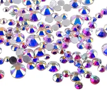 

3 Bags Crystal AB Rhinestone Nail Art Faceted Flat Back Glass Nail Art Decoration Powder Nail Chips Art Tips Nail Art Supplies