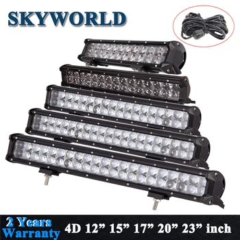 

Bar Offroad Led-bar 12" 15" 17" 20" 23" inch Fish Eye Lens 72W 90W 108W 126W 144W Driving Work Lightbar with Wire Truck 4X4 4WD