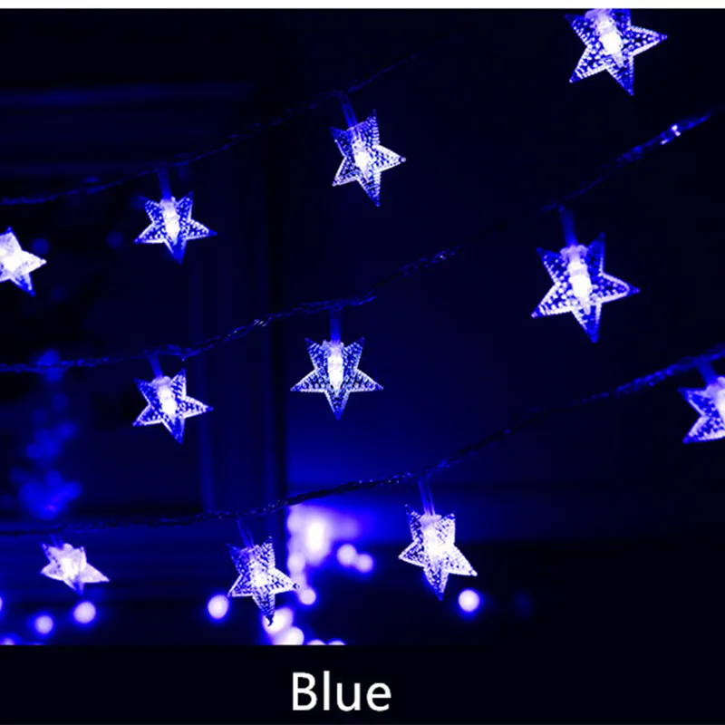 blue-star Батарея USB работает мерцание звезд sakura светящиеся гирлянды новизного освещения светодиодный цветочное рождественское домашний декор гирлянда Свадебная вечеринка для спальни - Цвет: blue-star