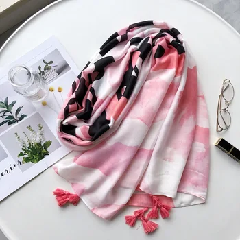 

2020 fashion scarf sunscreen shawl women's summer scarves long letters Joker scarf thin sunscreen beach towel