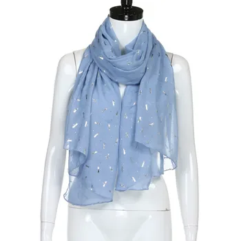 

Sleeper #P501 2019 NEW FASHION Women Gold Foil Dragonfly Print Women's Shawl Pashmina Stole Scarf Scarves Wrap Schal Winter hot