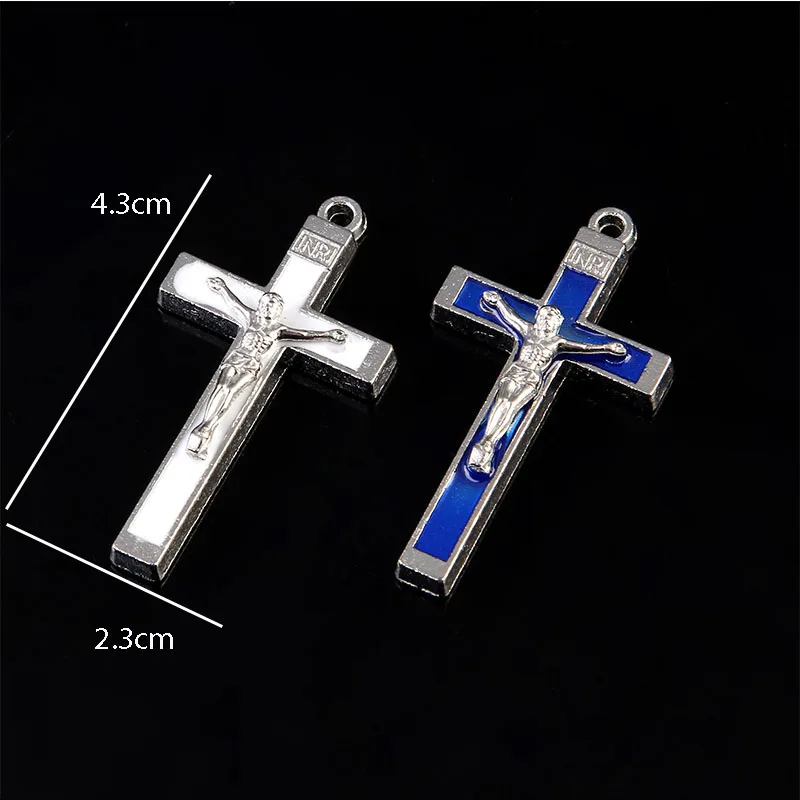 

New Charm Catholic Jesus Cross Silver Plated Religious Rosary Cross Rosary Saint Benedictine Cross Medal