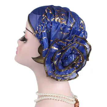 

Fashion Large Flower Muslim Women Turban Hat Stretch Chemo Cap Bandana Headwrap