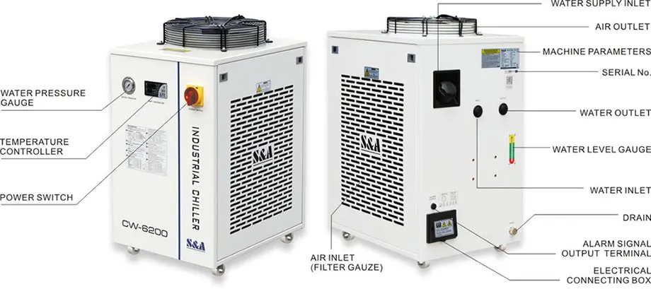 CO2 лазерной резки промышленности водяной охладитель CW-6200 охладитель лазера