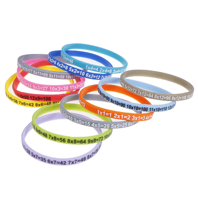 12Pcs/Set Multiplication Tables Soft Silicone Bracelet Learn Math Education Wristband For Kids Preschool Teaching Aids Math Toy 5