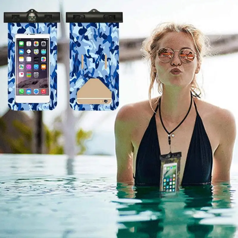 Плавательные водонепроницаемые сумки для телефона Camo Clear Smart touch screen чехол для сотового телефона дизайн сенсорное управление более удобный
