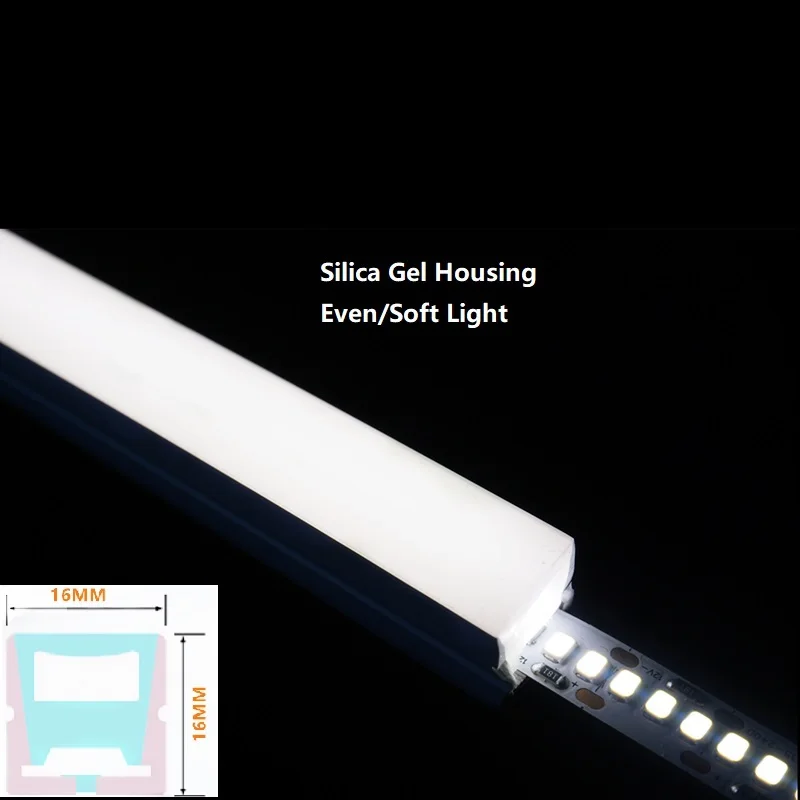 

12VDC 16*16mm Neon Flex Tube,18W/M Recessed Positive Linear Strip,Flexible Silicone Housing Landscape Outline Dimmable LineLight