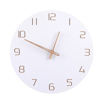 

Wall Clock Quartz Silent Nordic Style Round Gift Modern Simple Battery Operated Bedroom Living Room Fashion Decoration Timer