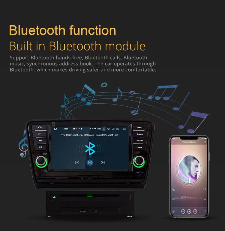 Excellent TOPBSNA 1 Din Car Multimedia Player Android 9.0 For Skoda Octavia GPS Navigation Automotive Car Stereo Octa cores 4G+64G WIFI SD 3