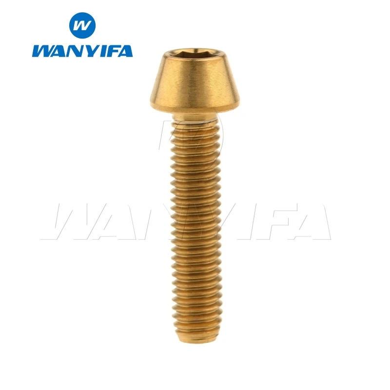 M5X25 gold Винты для велосипеда waniifa, титановые/Ti M5X20 25 30 35 мм, шестигранные болты с конической головкой - Цвет: M5X25 gold