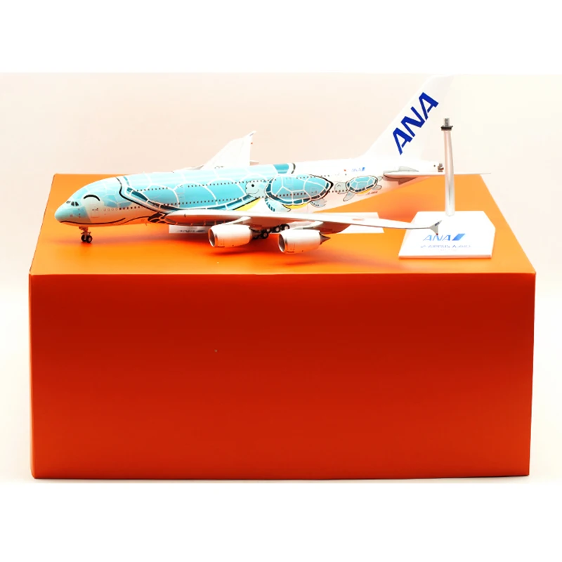 US $229.01 Plane Model Toy 1200 A380  JA382A ANA Green Turtle airlines Air way W base landing gear diecast alloy aircraft plane model toy