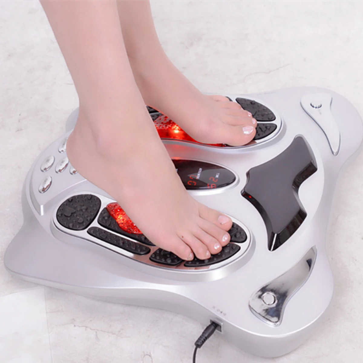 

Electric Foot Massager Machine Heat Far Infrared Vibrator Acupuncture Feet Massage with Slimming Belt For Body Physical Therapy