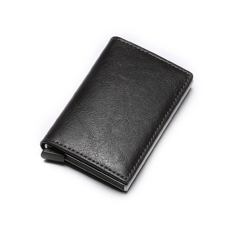 Grey DIENQI Rfid держатель для карт, мужские кошельки, сумка для денег, Мужской винтажный черный короткий кошелек, маленькие кожаные тонкие кошельки, Мини кошельки, тонкие - Цвет: Grey