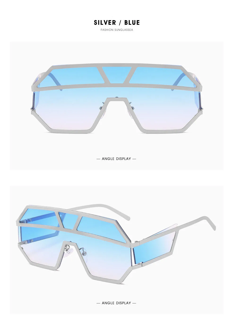 Модные солнцезащитные очки для женщин, новинка, модные женские солнцезащитные очки, большая металлическая оправа, очки для мужчин/женщин - Цвет линз: blue