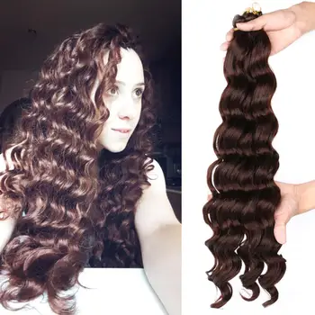 

DAIRESS 20" Ocean Wave Crochet Bulk Hair Bundles Crochet Braids Brown Blonde Synthetic Deep Wave Crochet Hair Extensions