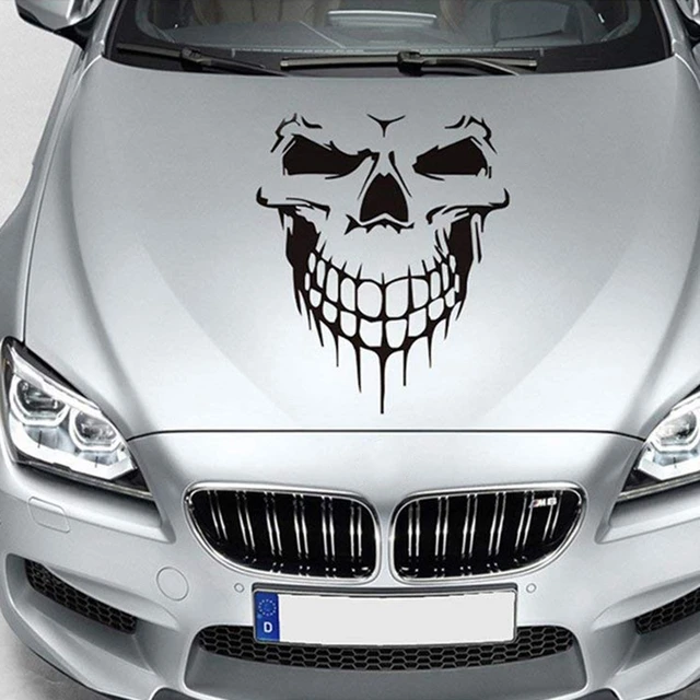 Auto Aufkleber Auto Tattoo Schädel Skeleton Große Dekorative Aufkleber  (Schwarz)