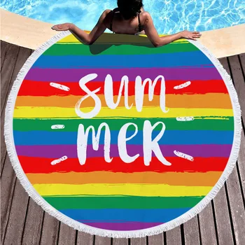 

Fruit Round Beach Towel Tassels Bohemia Microfiber Bath Shower Towel For Adults Picnic Yoga Carpet Blanket Cover