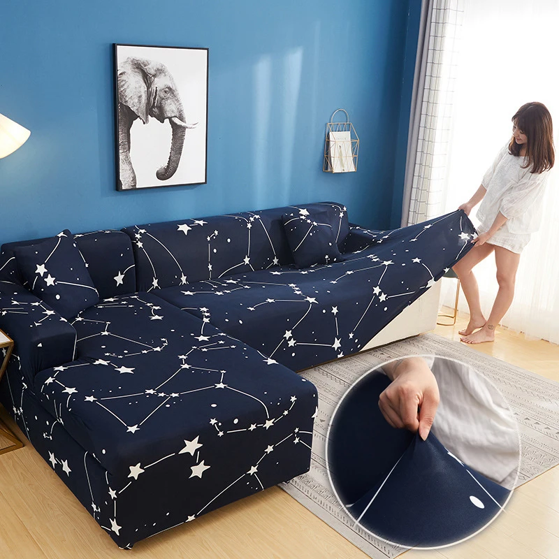 

Elastic printing combination non-slip sofa chair cover If your sofa is a corner L-shaped sof you need to order 2 sofa covers