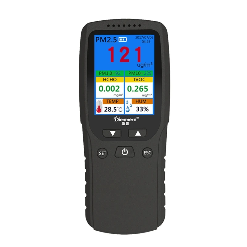 9 in 1 Air Quality Monitor Indoor Outdoor PM2.5 PM1.0 PM10 HCHO Detector Tester Temperature and Humidity Sensor | Инструменты