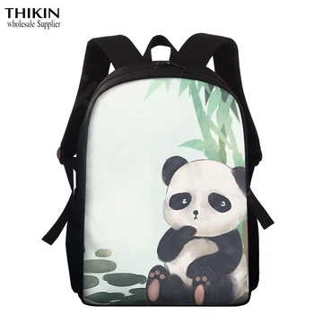 

THIKIN Children Backpack Student High-capacity Bags Cartoon Panda Printing Student Teen Girl College School Bag Mochilas Female