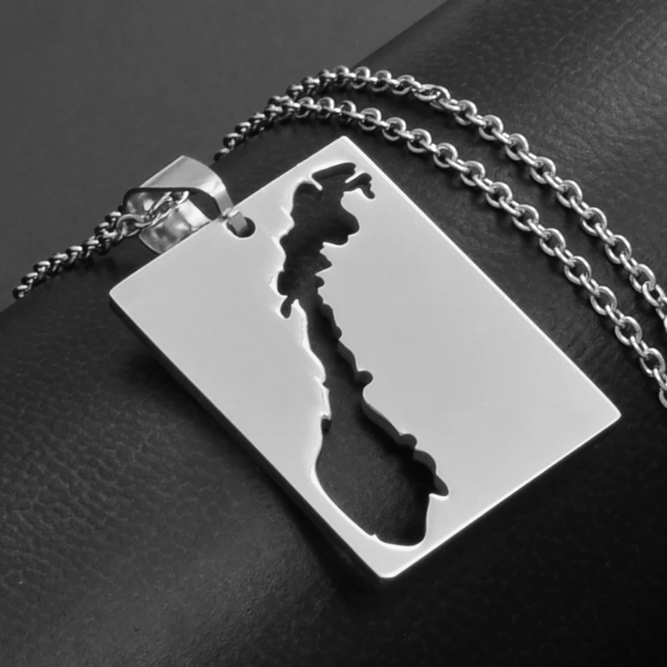 Anniyo 316 нержавеющая сталь Kongeriket Norge карта кулон и ожерелья для женщин Noreg/Norway карты