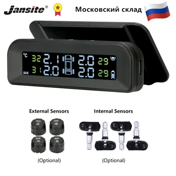 

Jansite TPMS Tire Pressure Monitoring System Solar charging Real-time Test Solar Charging Adjustable LCD screen Wireless 4 tires