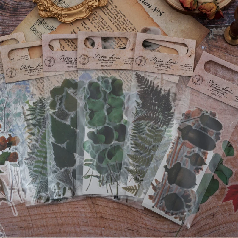 

Vintage Fall Plants Flowers Bullet Journal Decorative Sticker Label Diary Stationary Japanese Album Sticker Flakes Scrapbooking