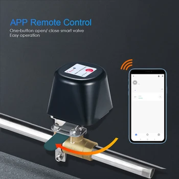 

Smart Water Valve Electric Gas Valve Controller for iOS/ Android APP Control Timing Function Compatible for Alexa Google