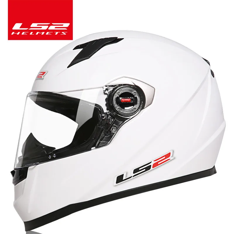 LS2 Волк Полный уход за кожей лица мото rcycle шлем ls2 ff358 Высокое качество шлем capacete шлем мото ECE утвержден без насоса - Цвет: white