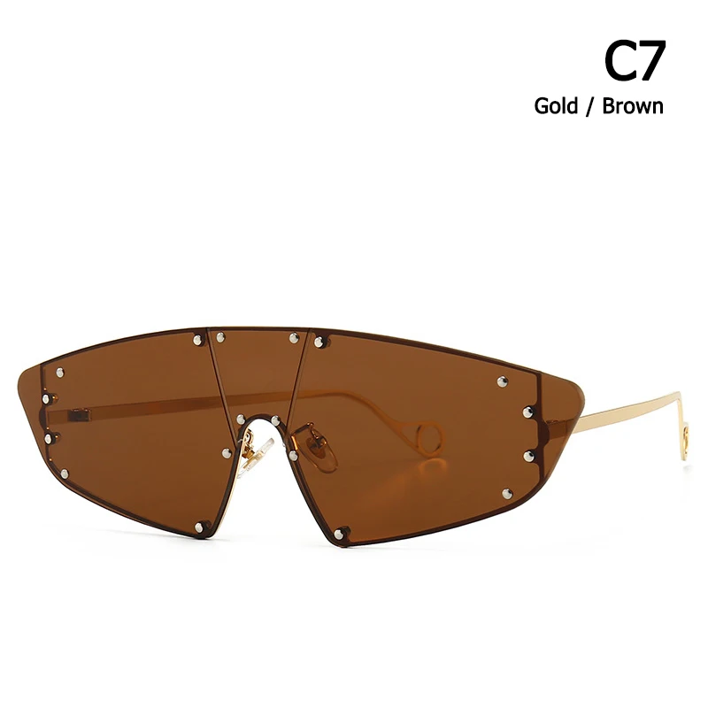 JackJad Модные Современные стильные солнцезащитные очки с заклепками для женщин ins Популярные брендовые дизайнерские солнцезащитные очки Oculos De Sol 829 - Цвет линз: C7
