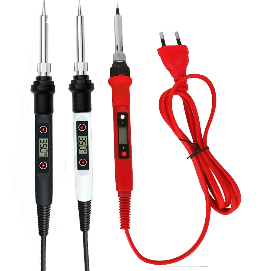 60/80W digital electric soldering iron welding iron tool  temperature adjustable soldering  iron tips/ stand/ tin wire image_1
