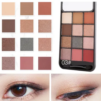 

New 12 Colors Eyeshadow Shimmer Mate Palette Cosmetic Brush Mirror Makeup Pearlescent Matte Mobile Phone Eye Shadow Set