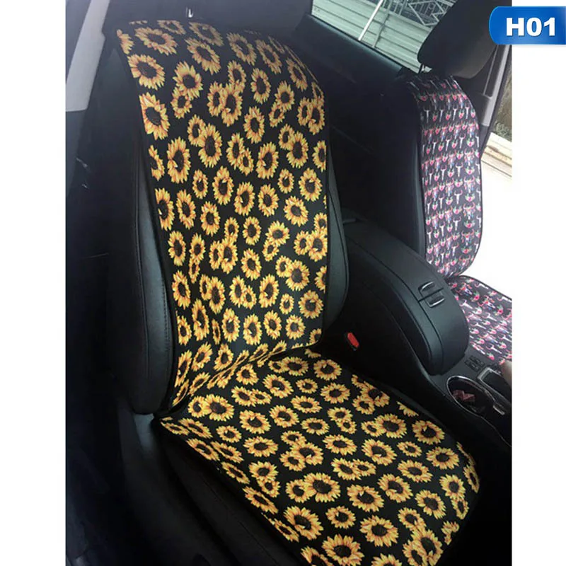 1PCS Car Seat Cover Automobile Waterproof Anti-Slip Sunflower Printed Seat Cushion Protector Pad Mat for Auto Front Car Styling