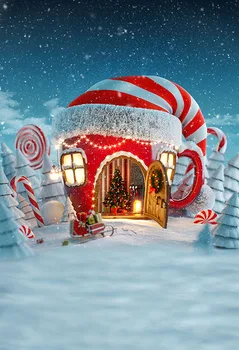 

Christmas hat house photo backgrounds Fotografia vinyl Xmas kid photography backdrops for photographer studio accessories lv-982