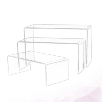 

3 Pcs U Shaped Acrylic Storage Rack Clear Shelf Display Stand Desktop Organizer Holder for Toy Model Bag Shoes - Size S M L