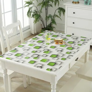 

Simple Soft Glass Tablecloth Waterproof PVC Tablecloth Oil-proof Tea Table Mat Heat-resistant Geometric Table Mat TV Cabinet